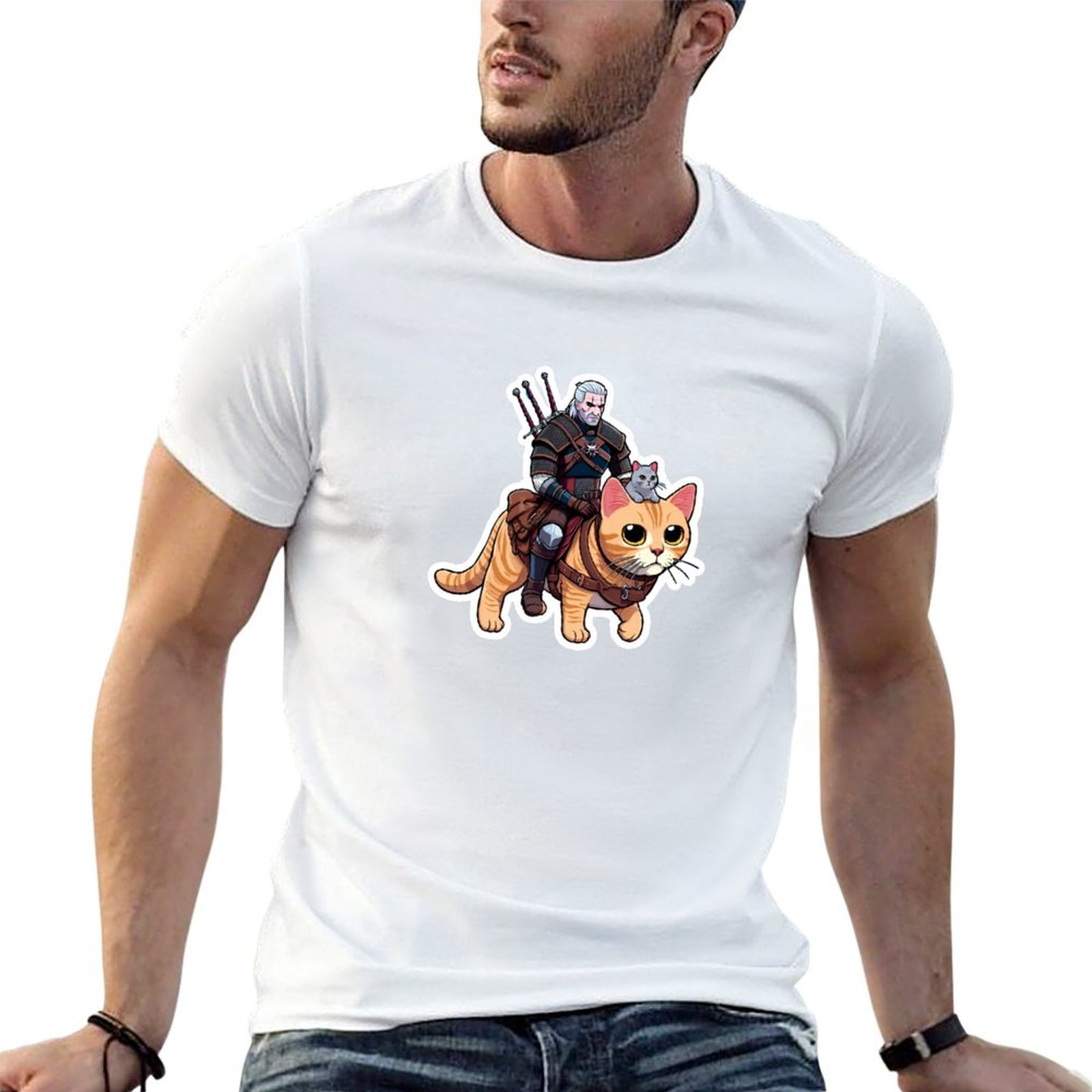 Men'S Grooming Guide - Camiseta Geralt's Guide to Cat Grooming,